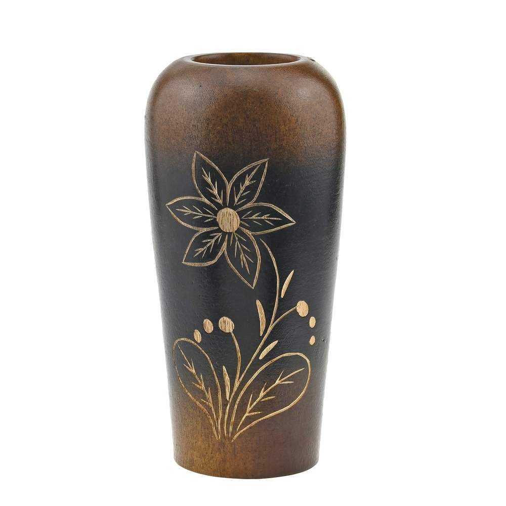 AeraVida Nature Dreams Edged Swirl Mango Tree Wood Flower Vase AeraVida Nature Dreams Edged Swirl Mango Tree Wood Flower Vase